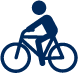 Dark Blue Person on a Bike Icon